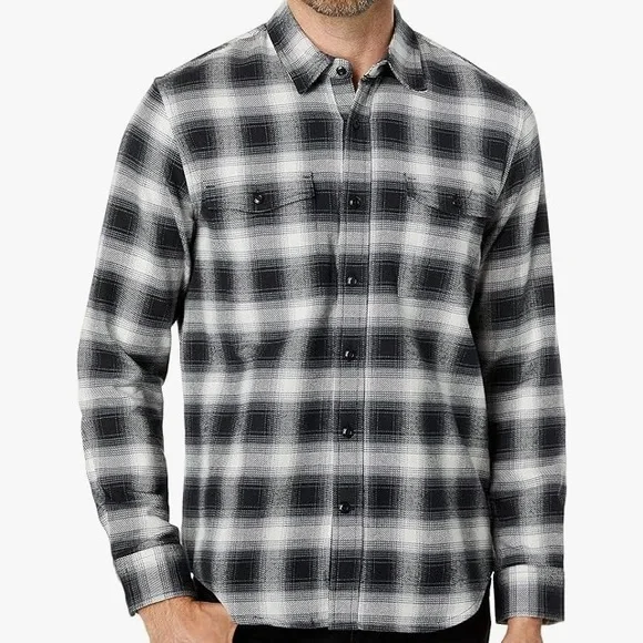 Lucky Brand Men's plaid flannel, spread collar, button frt, classic fit - sz L - Picture 2 of 13